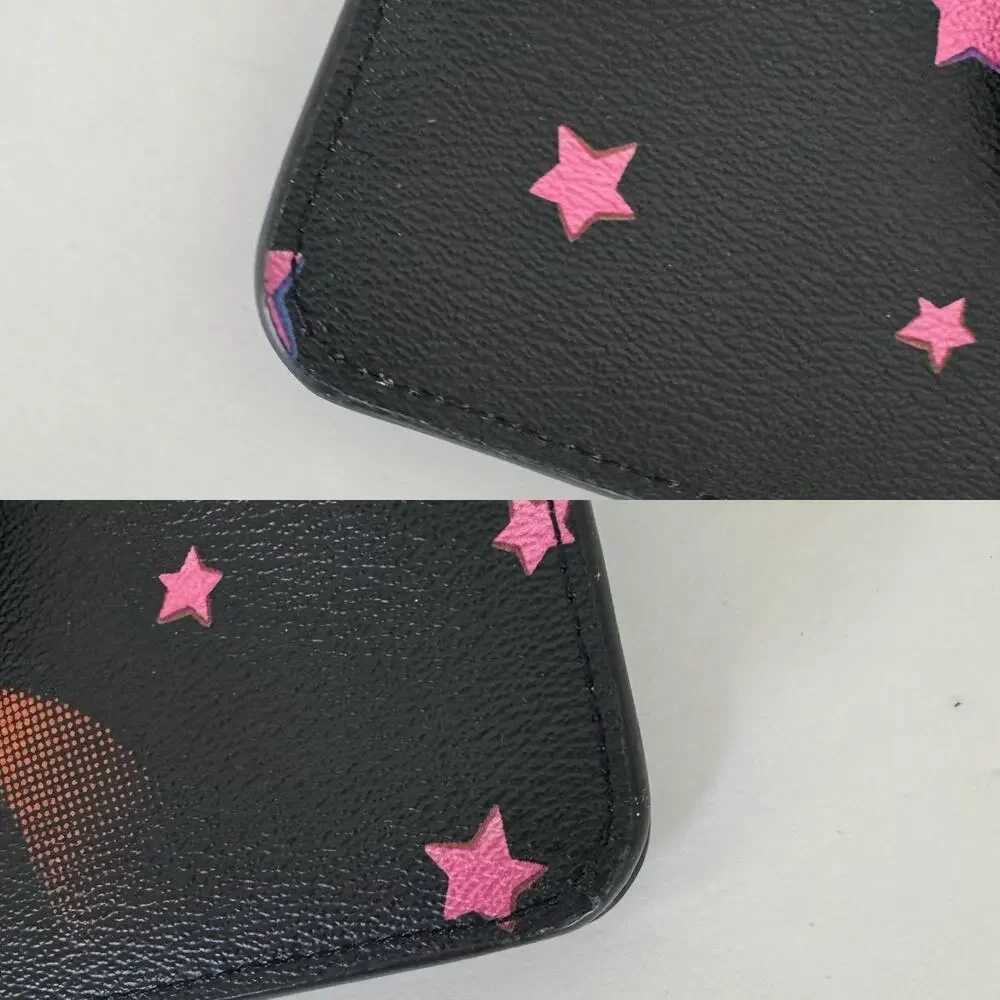 Coach Poppy Slim Shoulder Bag in Black Disco Shooting Star Galaxy Print C7289